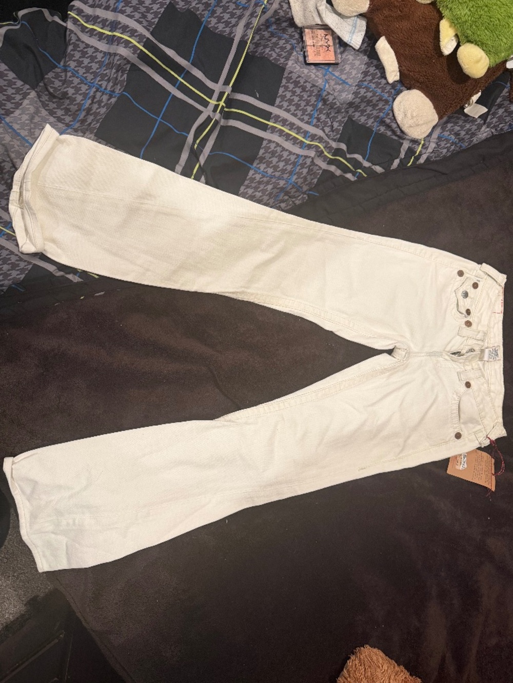 Vintage white flared true religion jeans